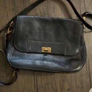 Fossil Black Leather Crossbody Bag